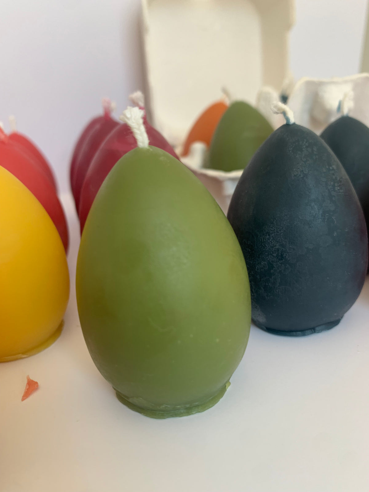 Dyed Easter Egg Beeswax Candles – Set of 6