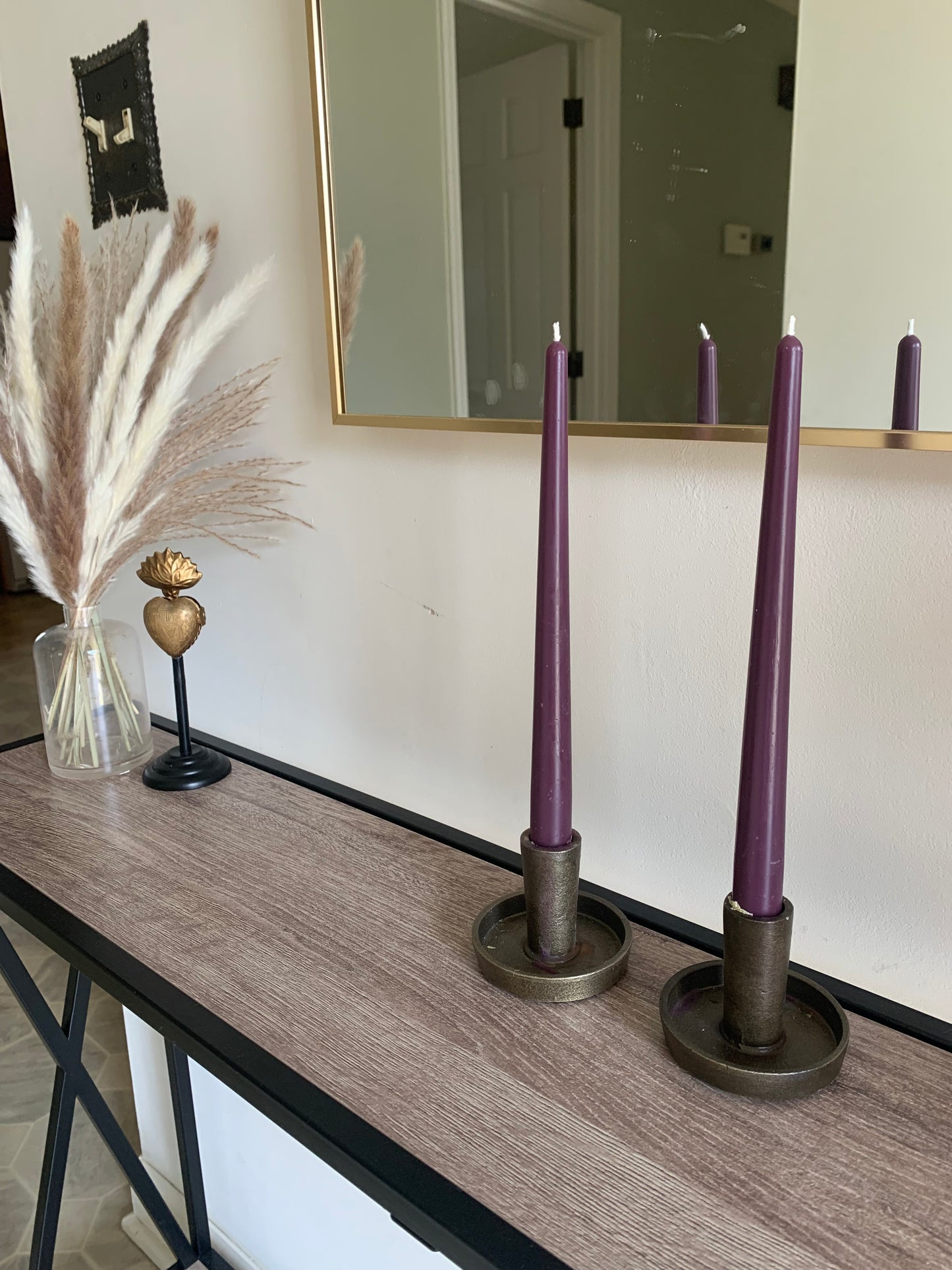 10" Purple Lent Beeswax Taper Candles