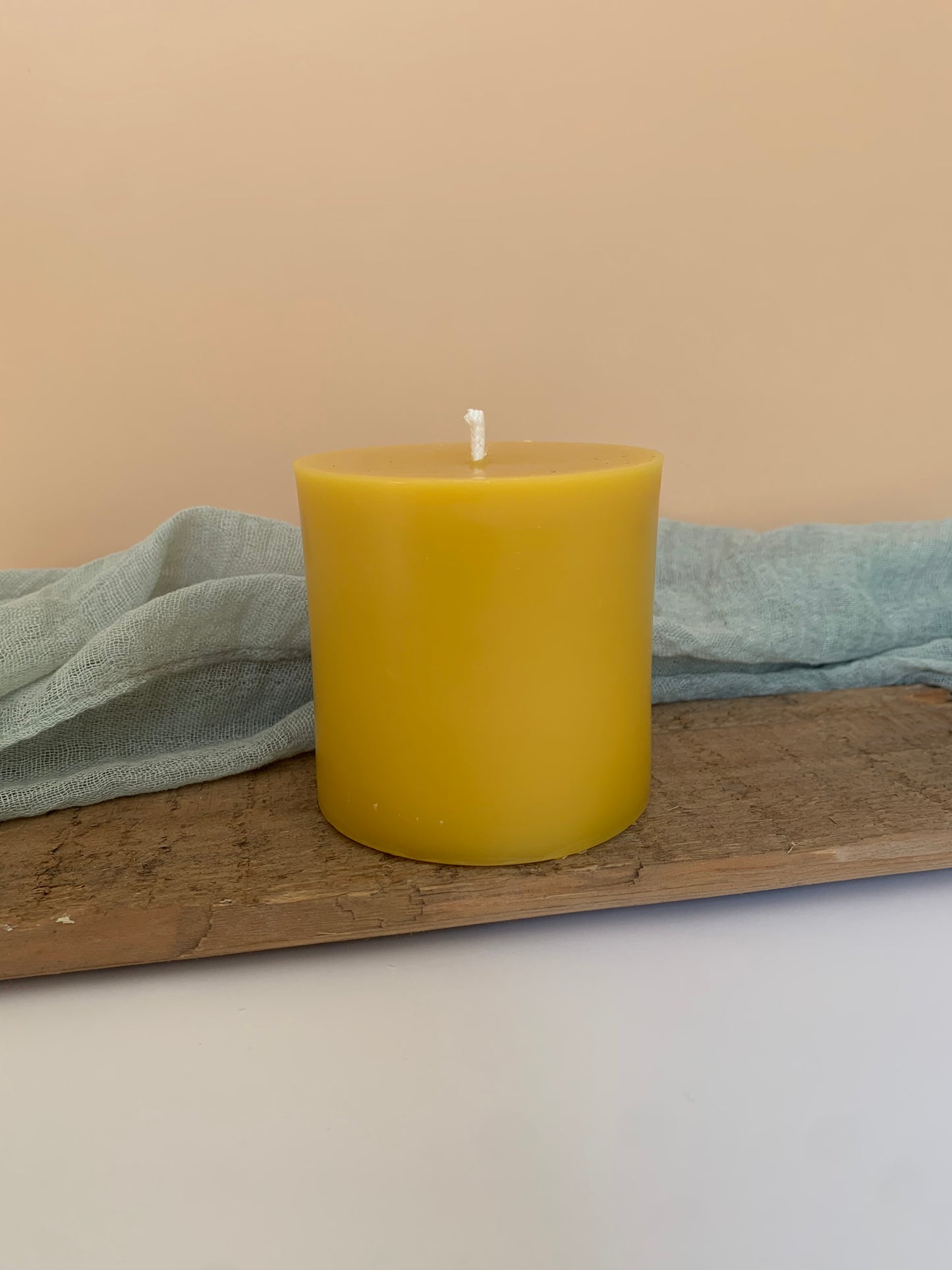 3" x 3" Beeswax Pillar Candle - 40 hour burn time!