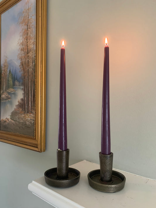 10" Purple Lent Beeswax Taper Candles