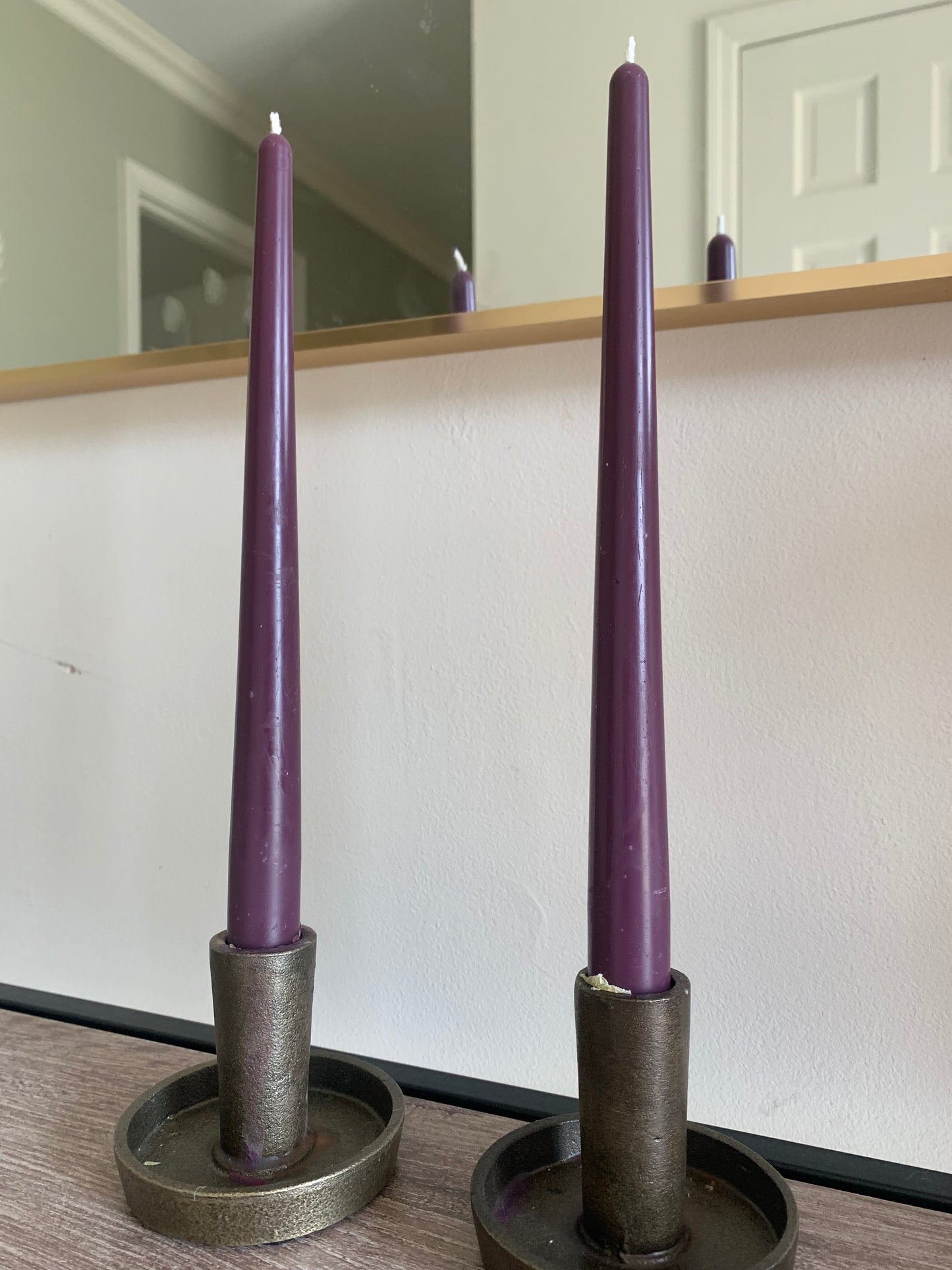 10" Purple Lent Beeswax Taper Candles