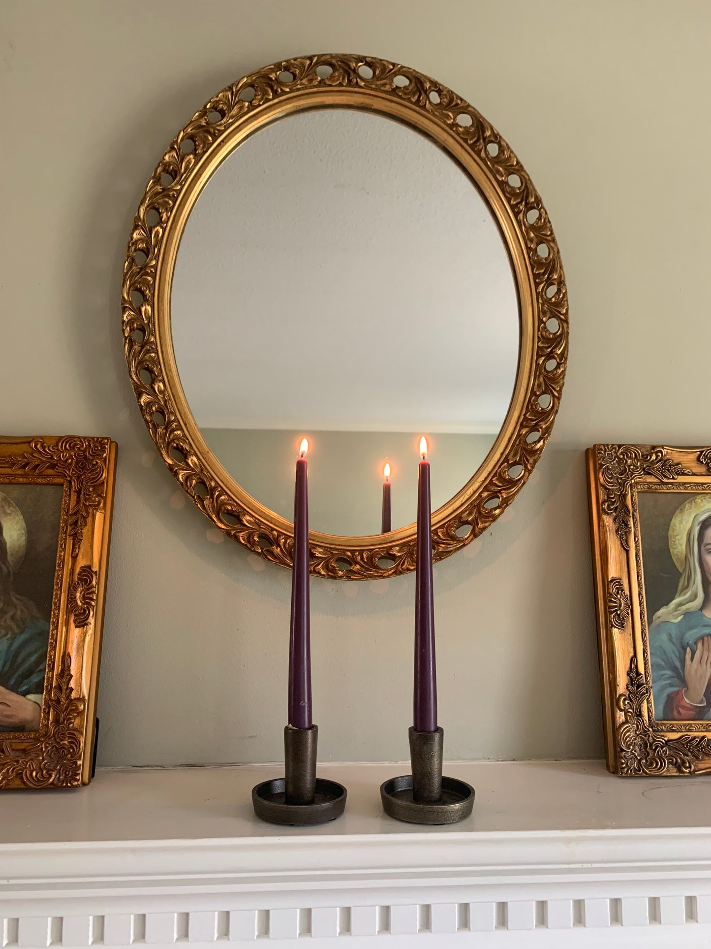 10" Purple Lent Beeswax Taper Candles