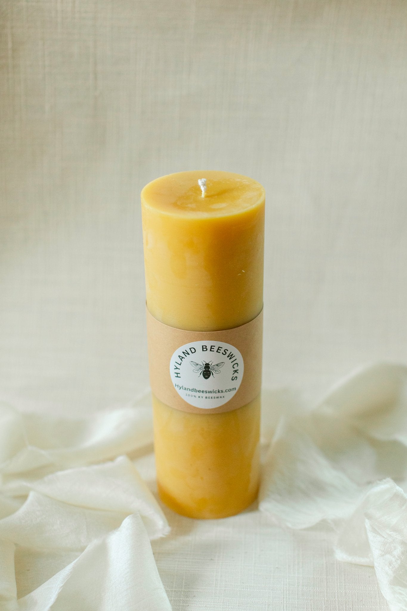 3x9 Beeswax Pillar Candle