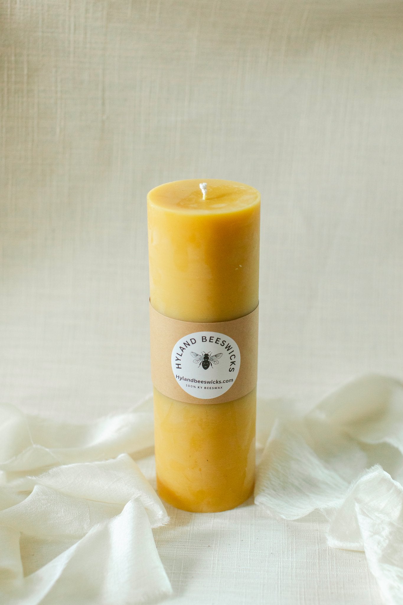 3x9 Beeswax Pillar Candle