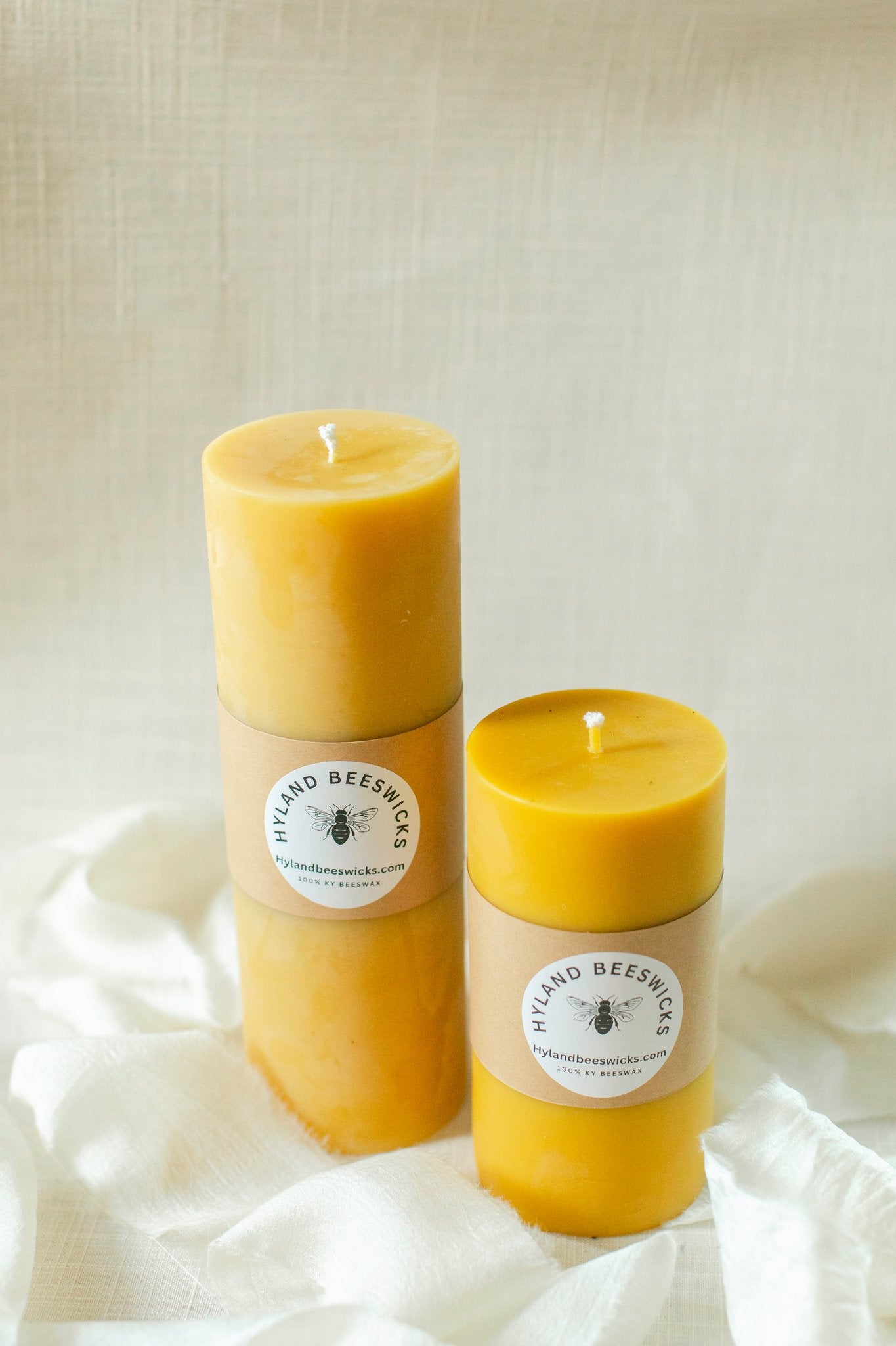 3x9 Beeswax Pillar Candle