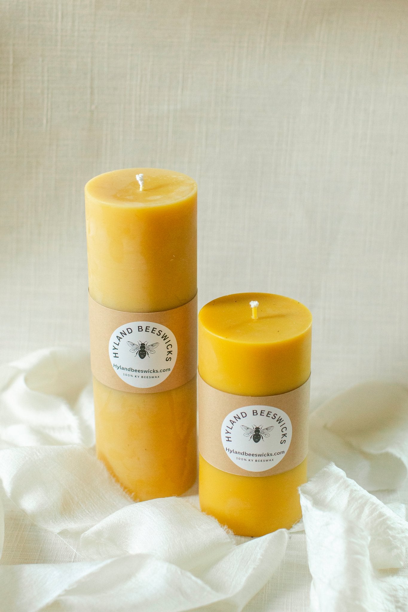 3x9 Beeswax Pillar Candle