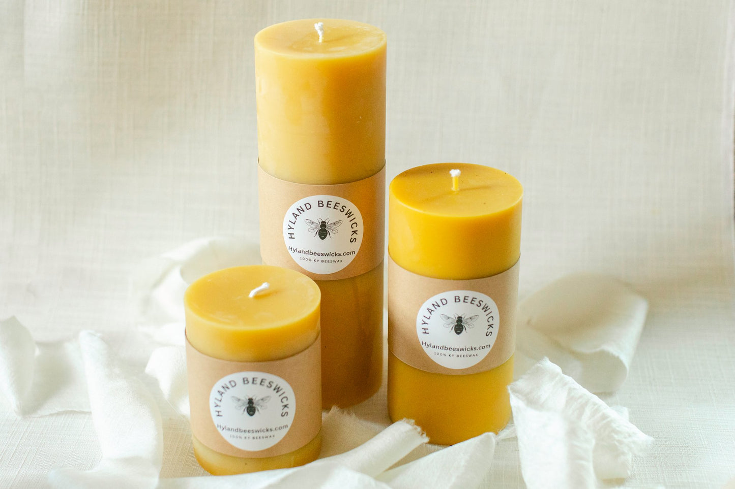 3x9 Beeswax Pillar Candle