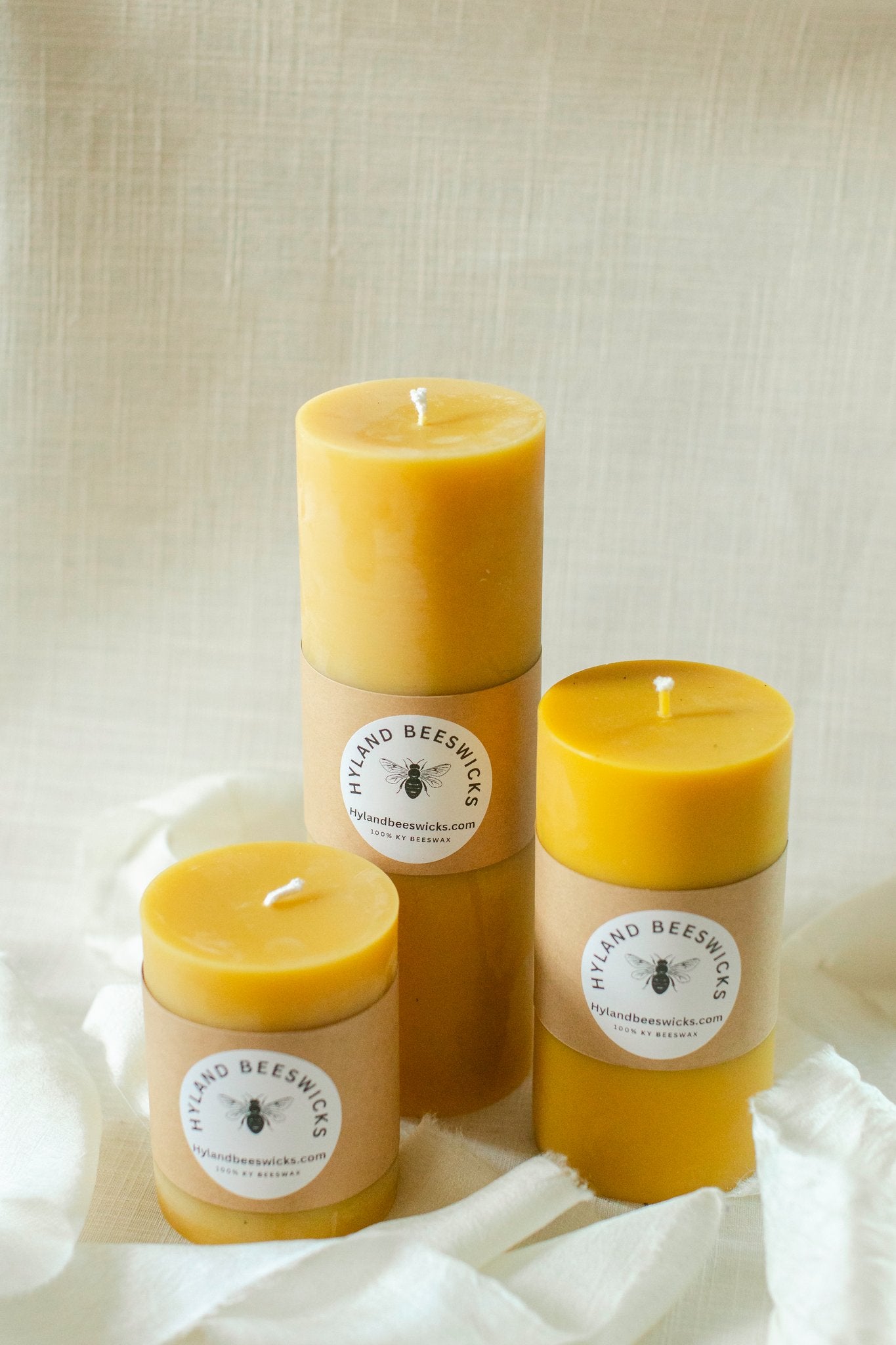 3x9 Beeswax Pillar Candle
