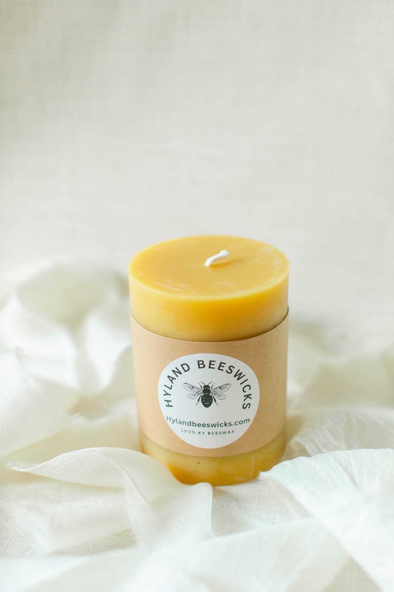 3x4 Beeswax Pillar Candle