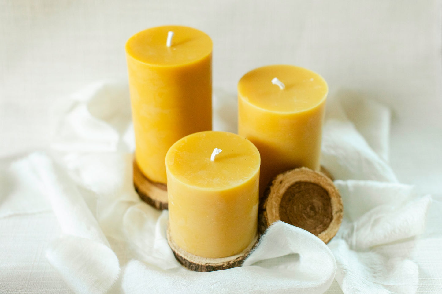 3x4 Beeswax Pillar Candle