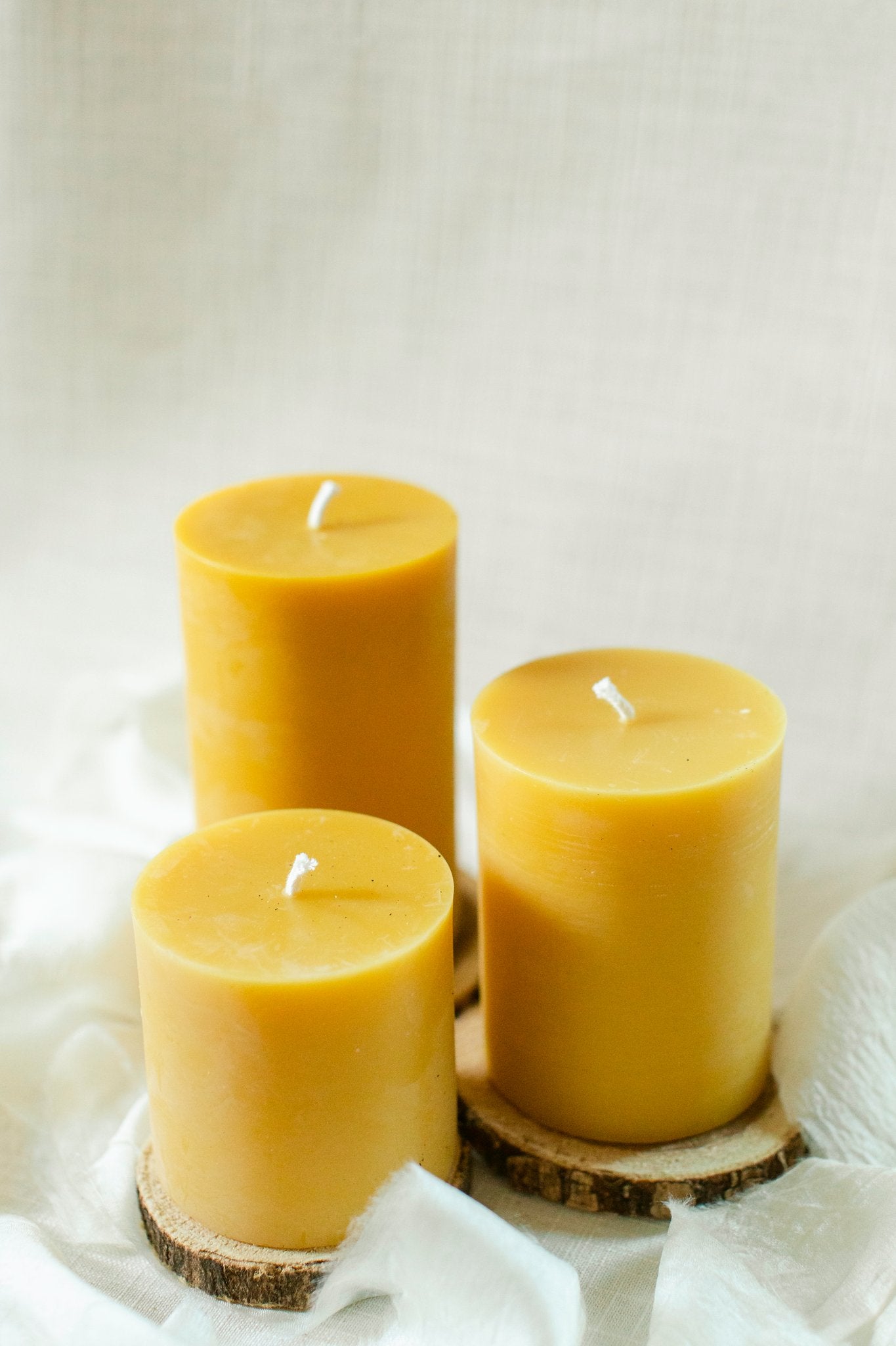 3x4 Beeswax Pillar Candle