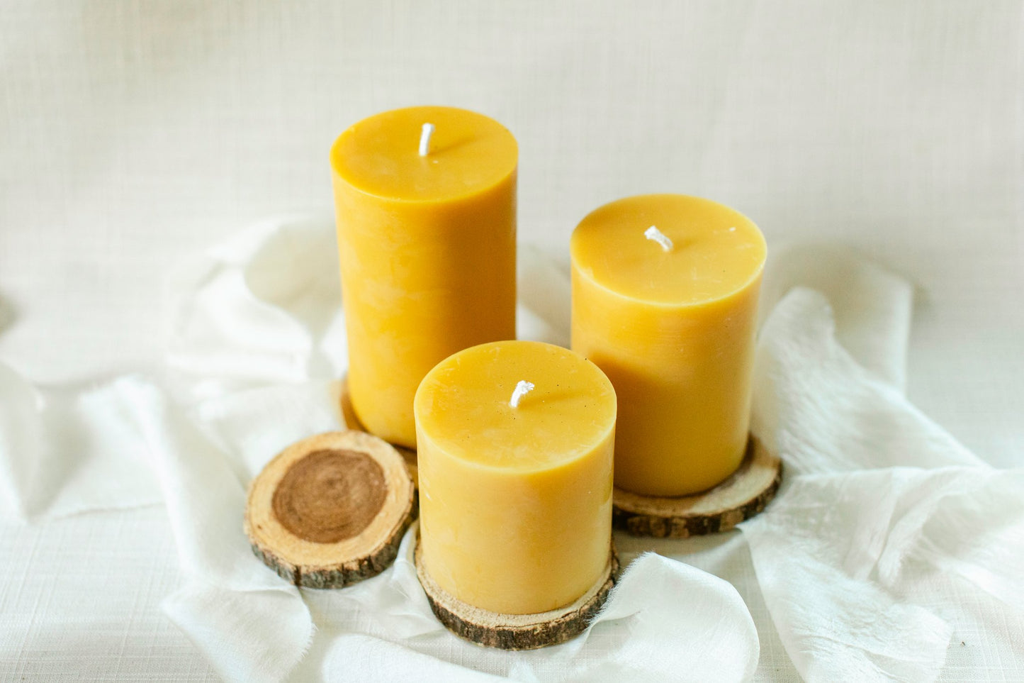 3x4 Beeswax Pillar Candle