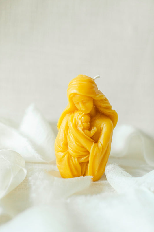 Madonna and Child 100% Beeswax Candle
