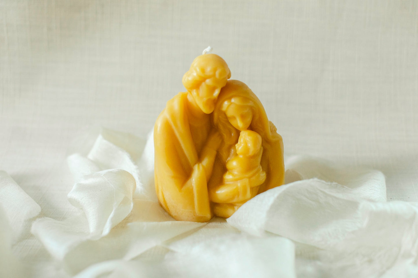 Holy Family Beeswax Candle