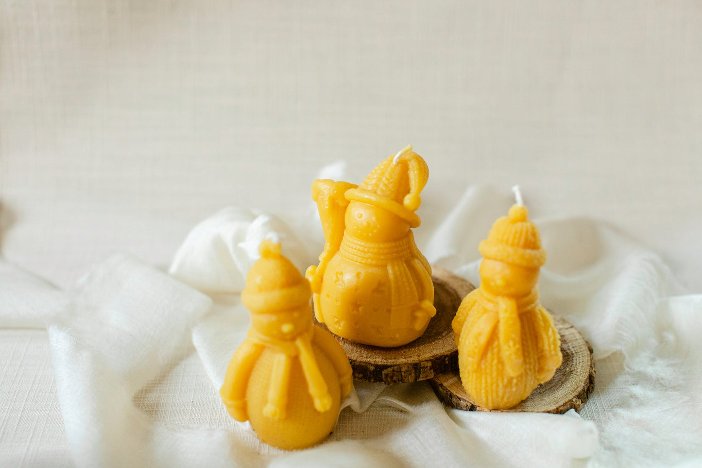 Beeswax Snowman Candle