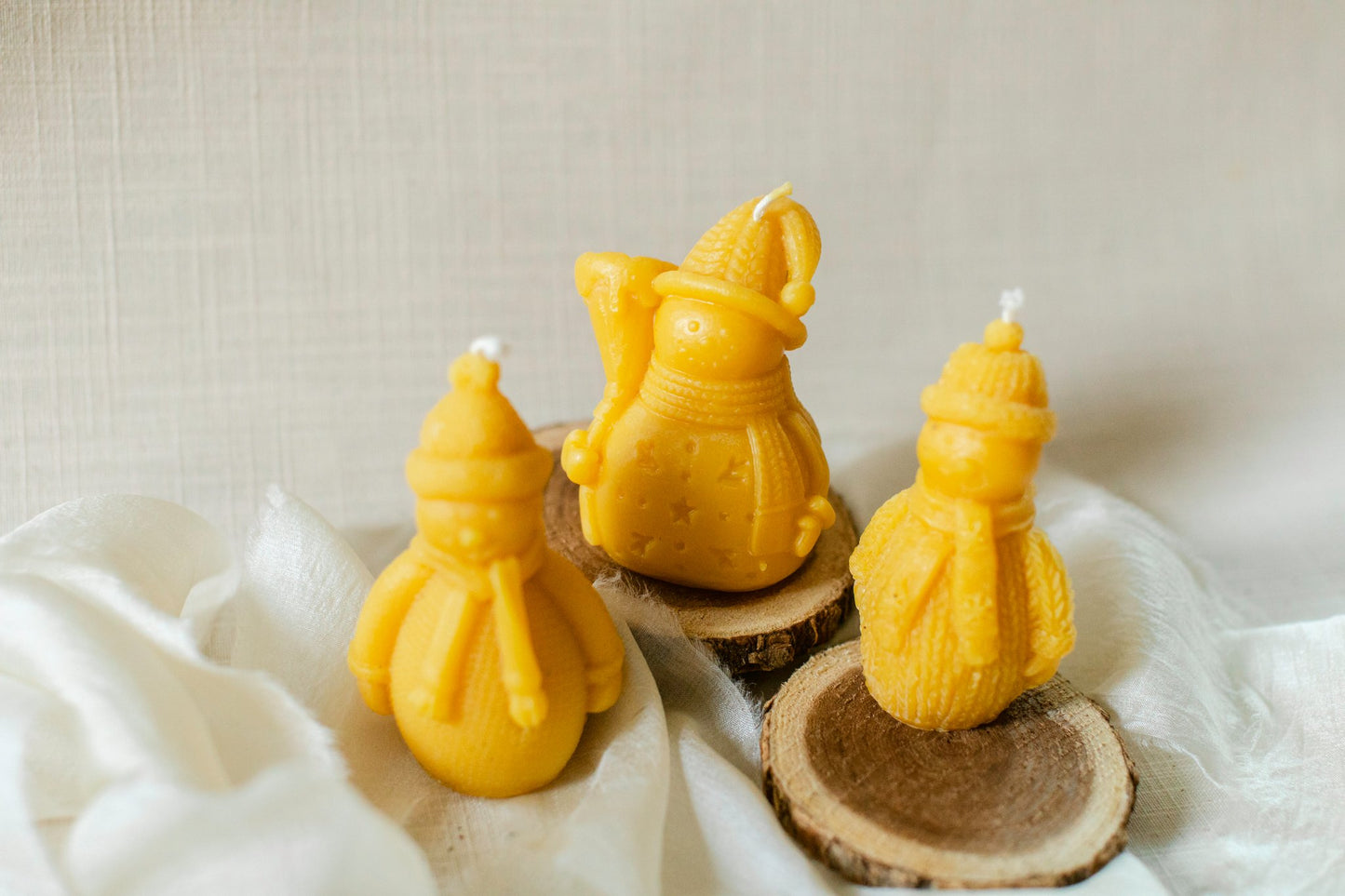 Beeswax Snowman Candle