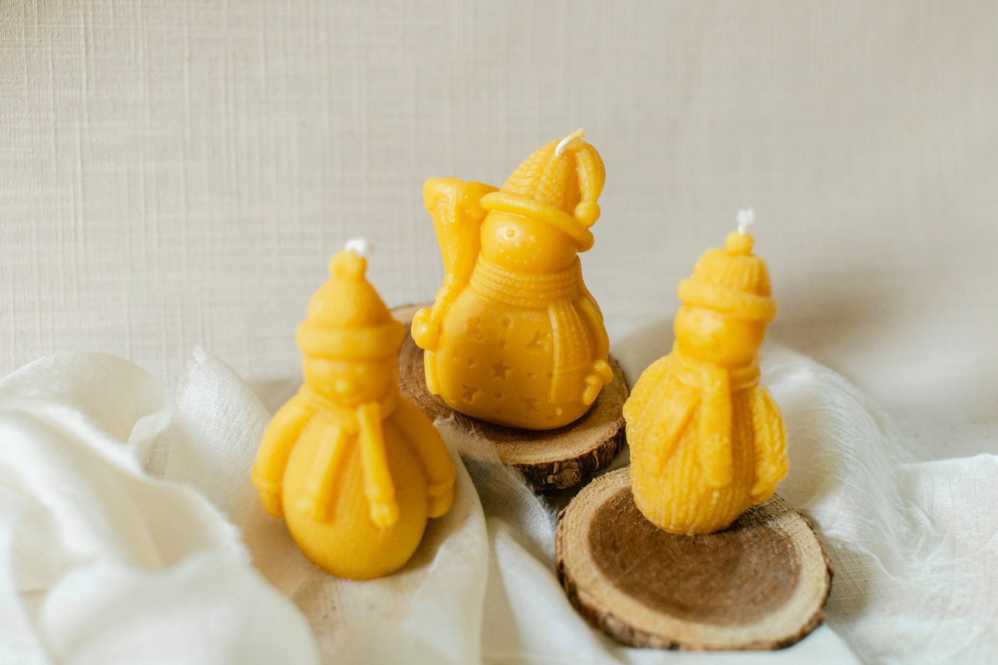 Beeswax Snowman Candle
