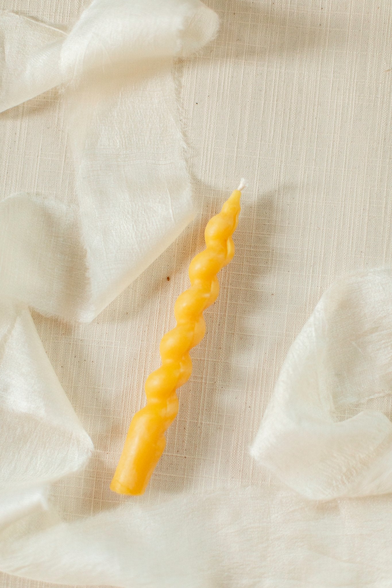 7.5" Wavy Beeswax Taper Candles (set of two)