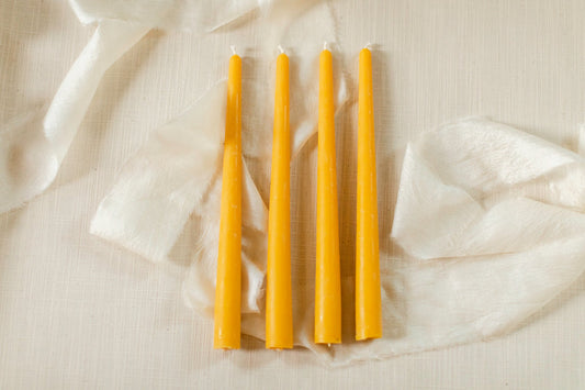 10" Beeswax Taper Candles