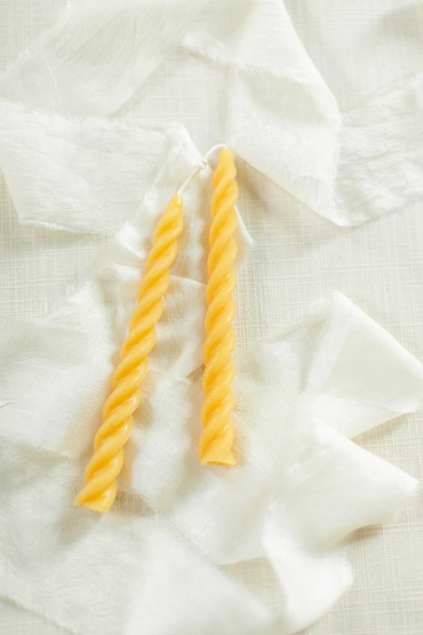 7.5" Swirl Beeswax Taper Candles (set of two)