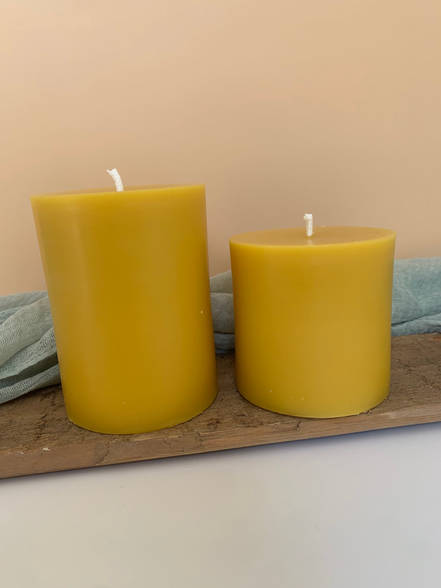 3" x 3" Beeswax Pillar Candle - 40 hour burn time!