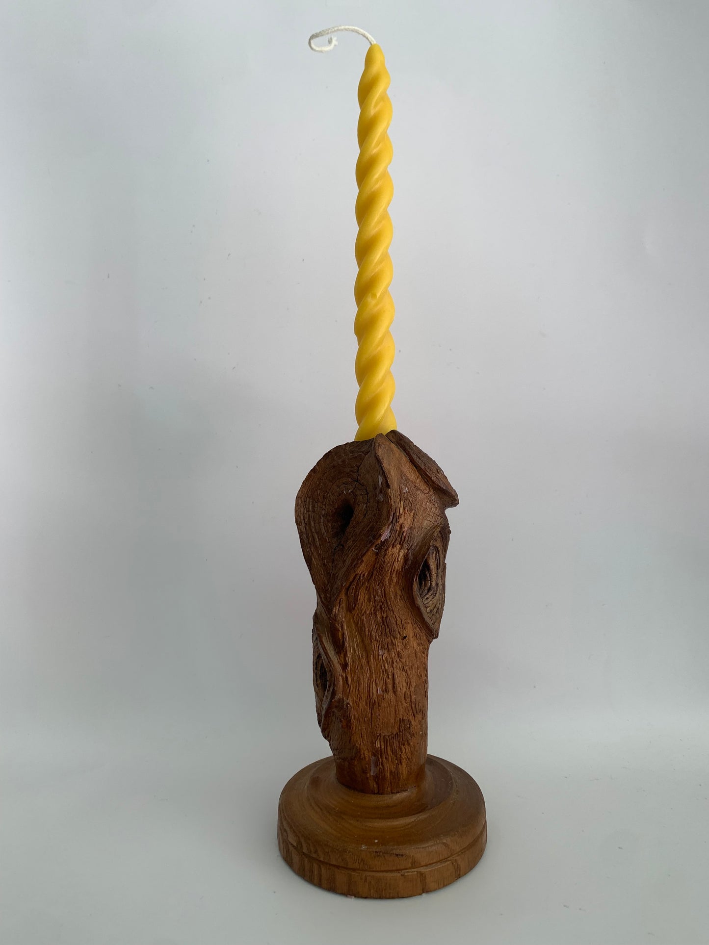 7.5" Swirl Beeswax Taper Candles (set of two)