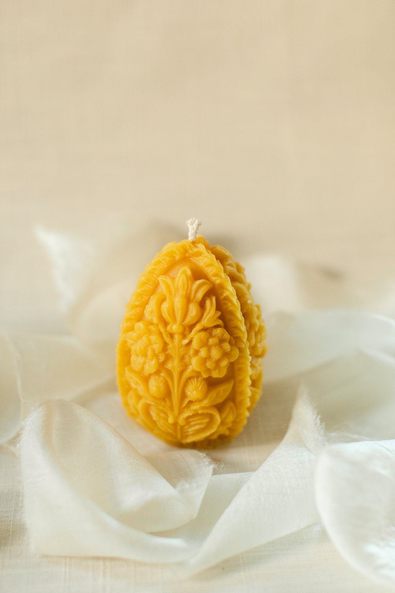 Ornate Easter Egg Beeswax Candle