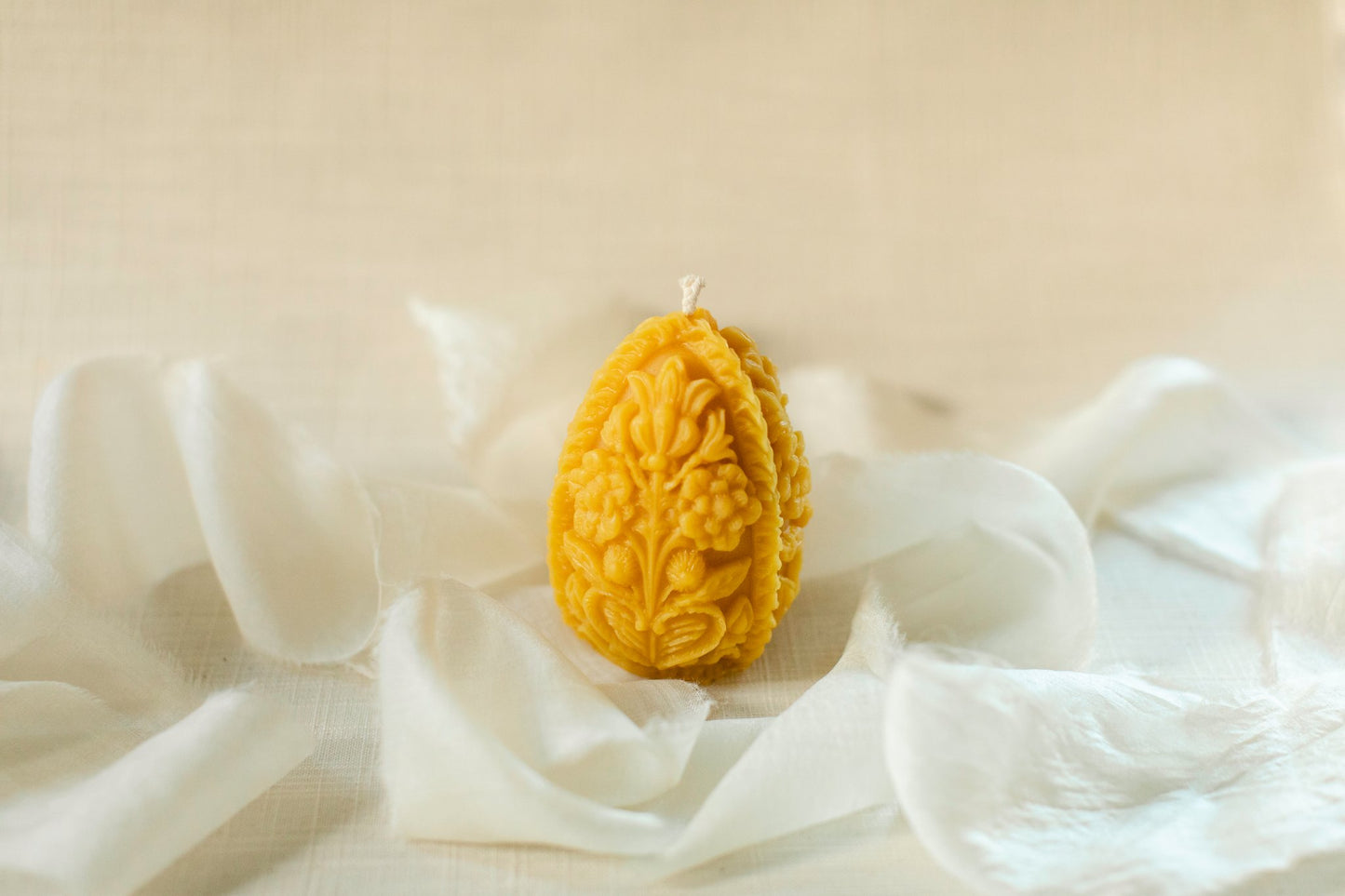 Ornate Easter Egg Beeswax Candle