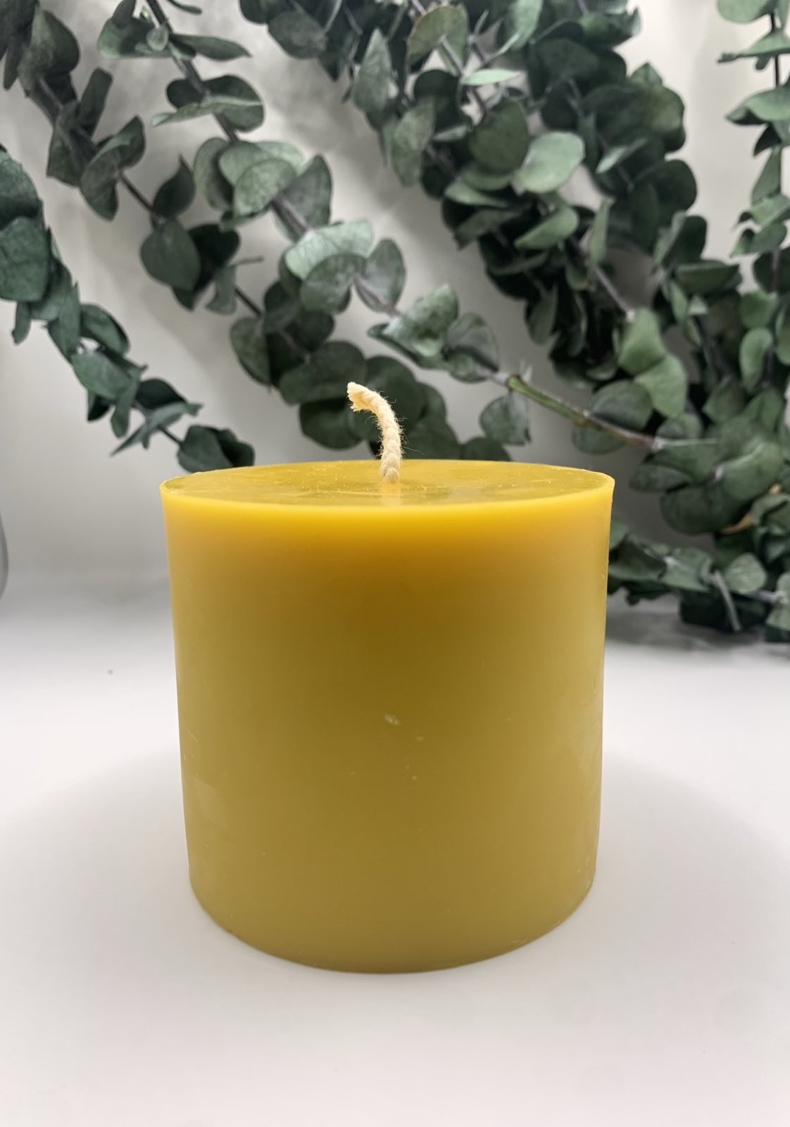 3" x 3" Beeswax Pillar Candle - 40 hour burn time!