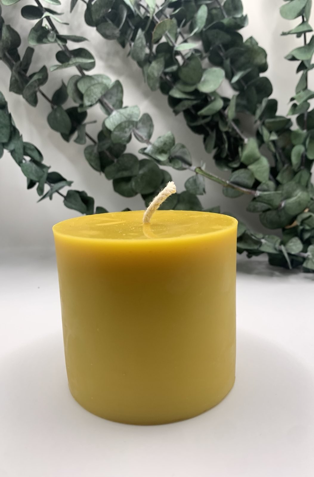 3" x 3" Beeswax Pillar Candle - 40 hour burn time!