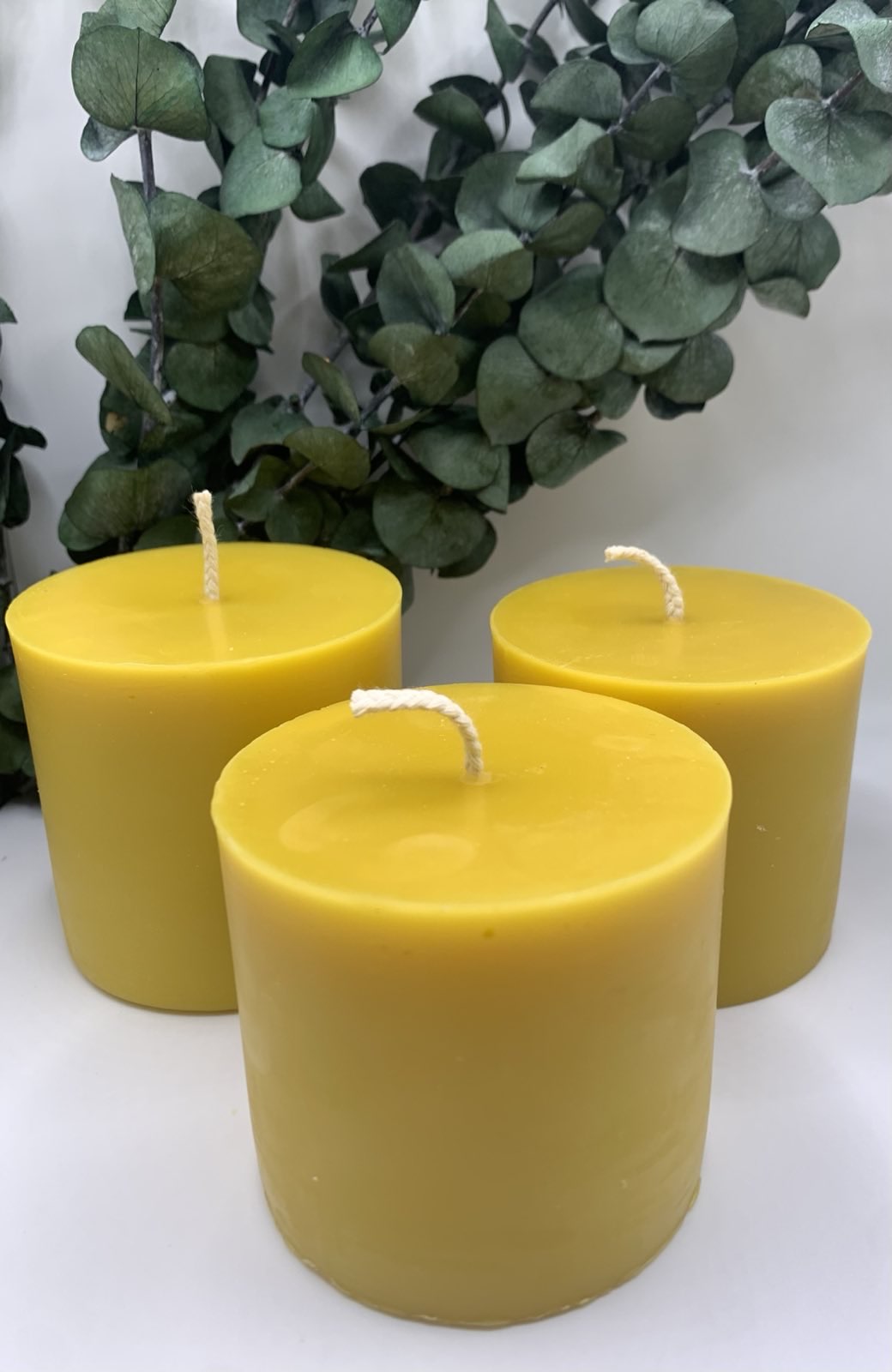 3" x 3" Beeswax Pillar Candle - 40 hour burn time!