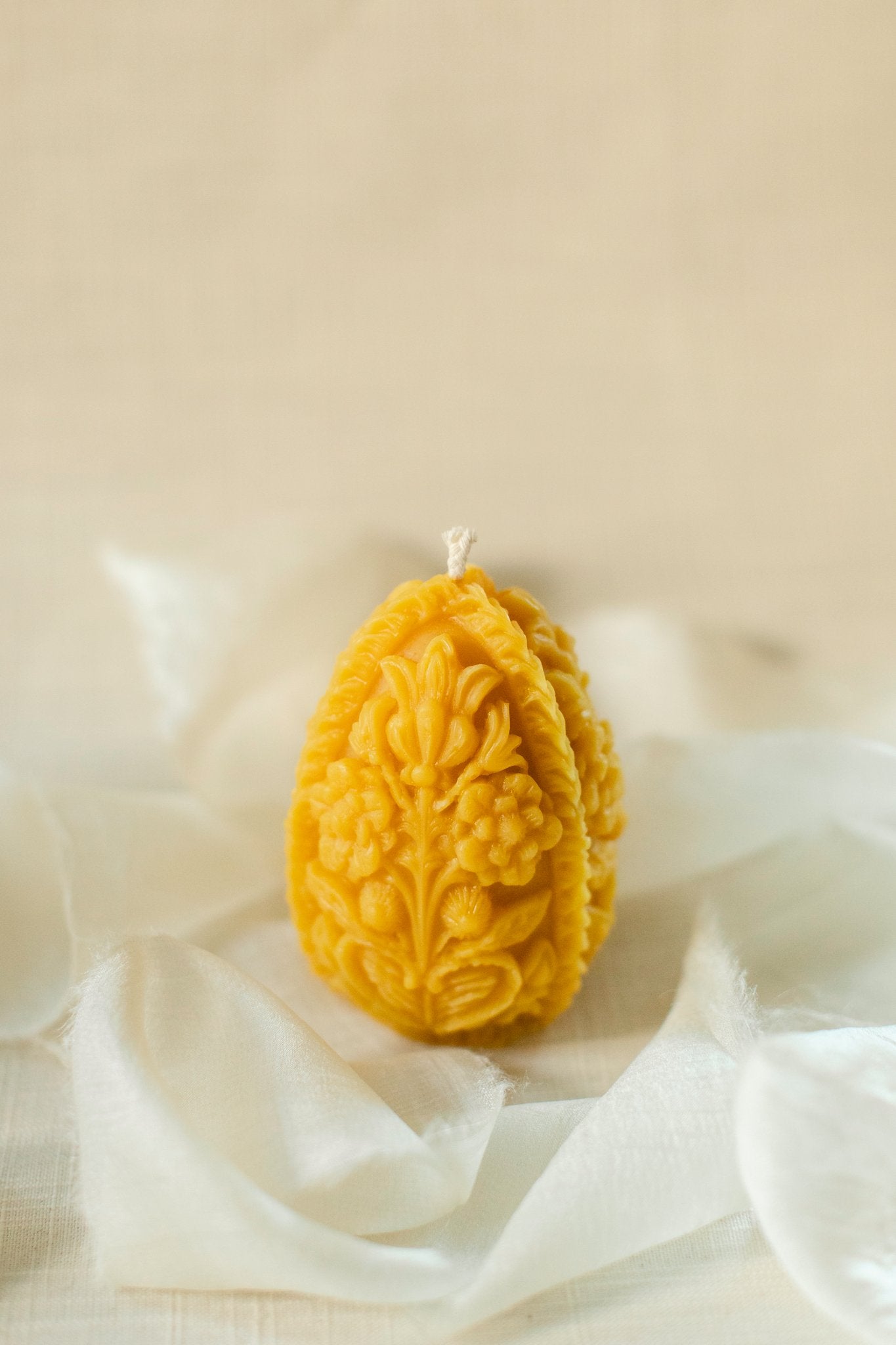 Ornate Easter Egg Beeswax Candle