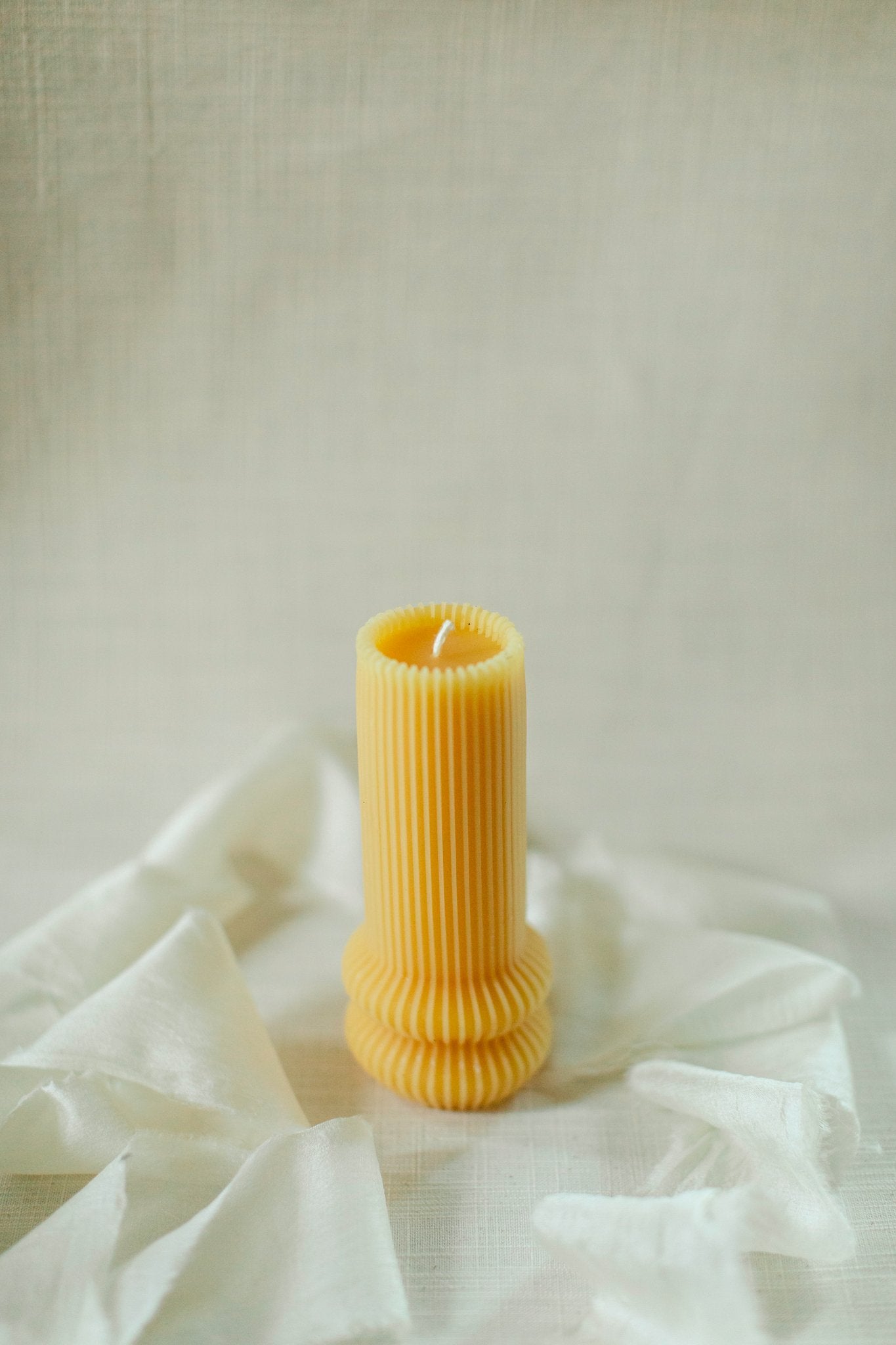 Fluted Pillar Candle - 100% Beeswax