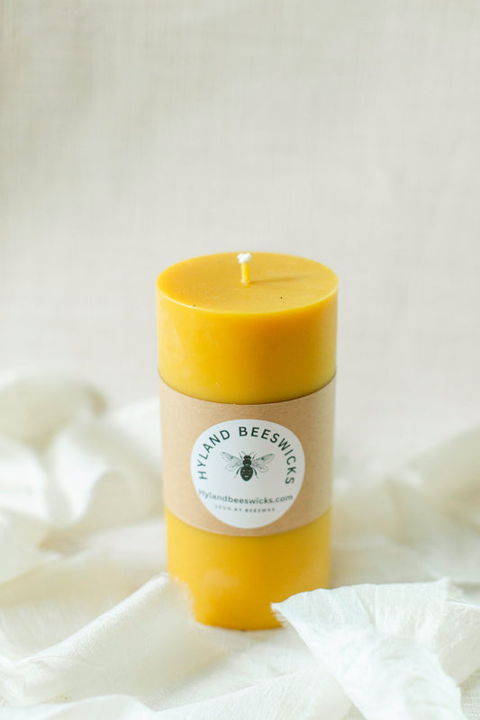 3x6 Beeswax Pillar Candle
