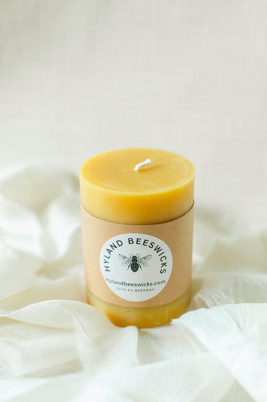 3x4 Beeswax Pillar Candle