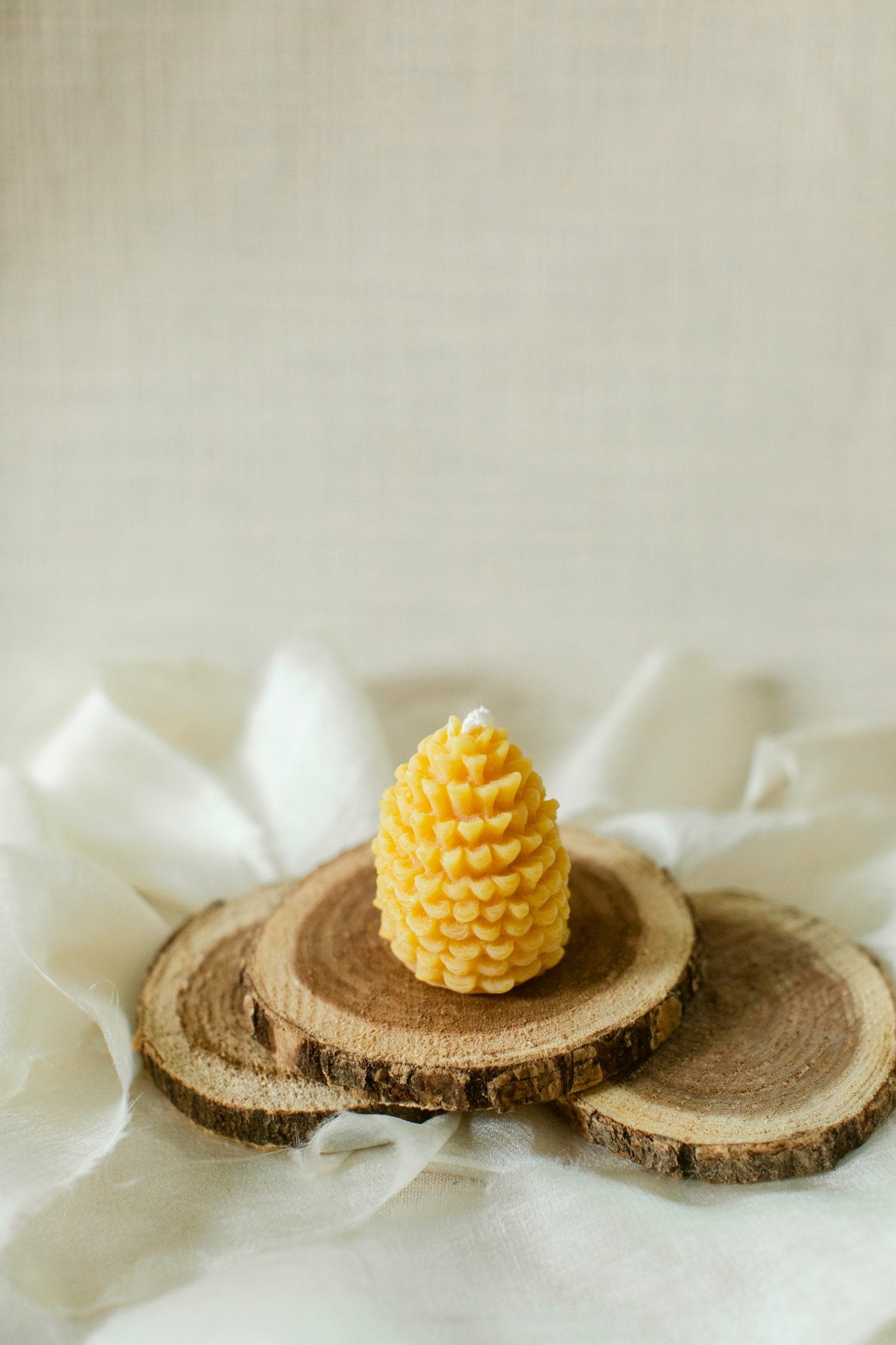 100% Beeswax Mini Pinecone Candle