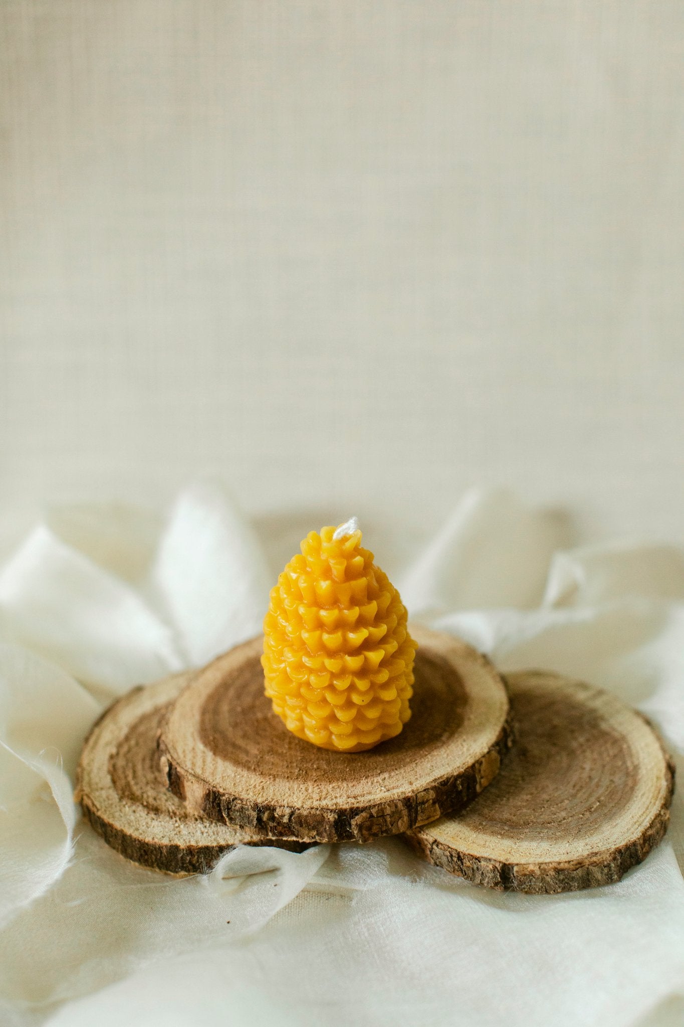 100% Beeswax Mini Pinecone Candle