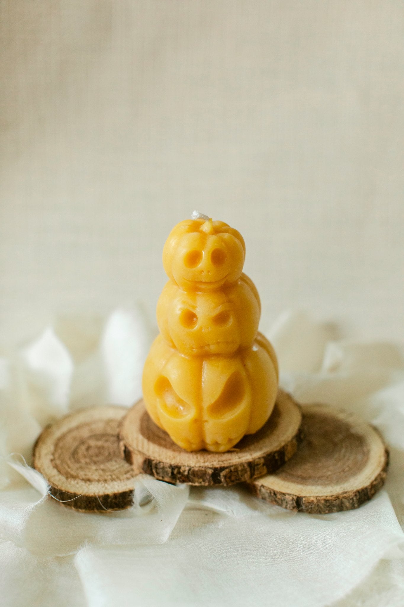100% Beeswax Pumpkin Stack Candle