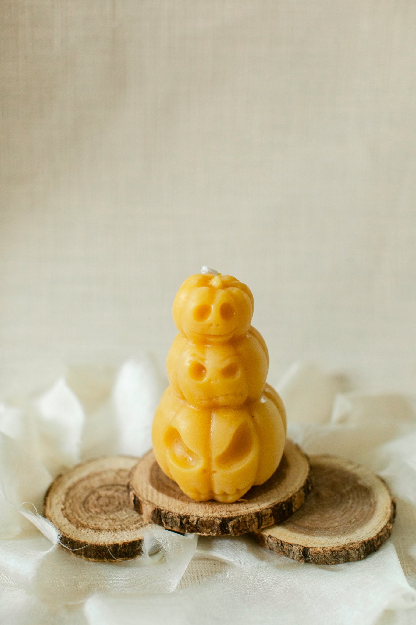 100% Beeswax Pumpkin Stack Candle