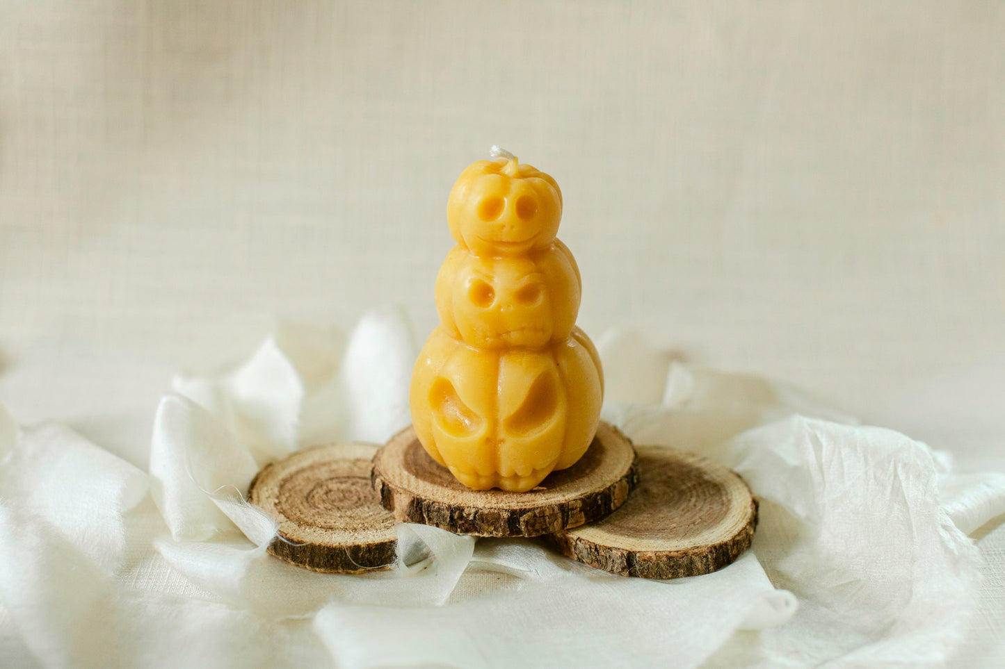 100% Beeswax Pumpkin Stack Candle