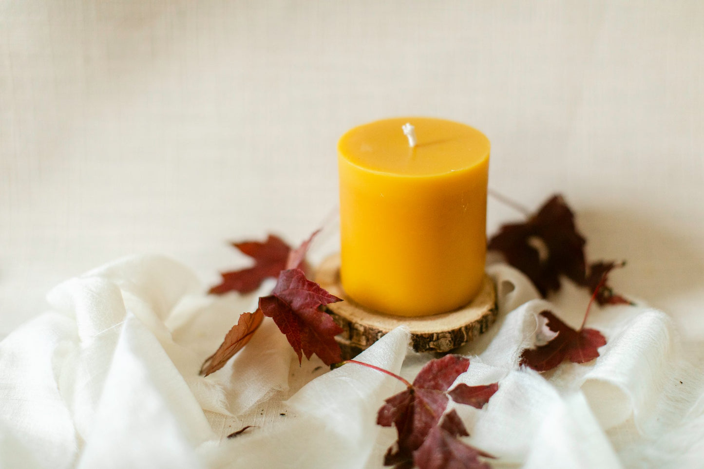 3x3 Beeswax Pillar Candle
