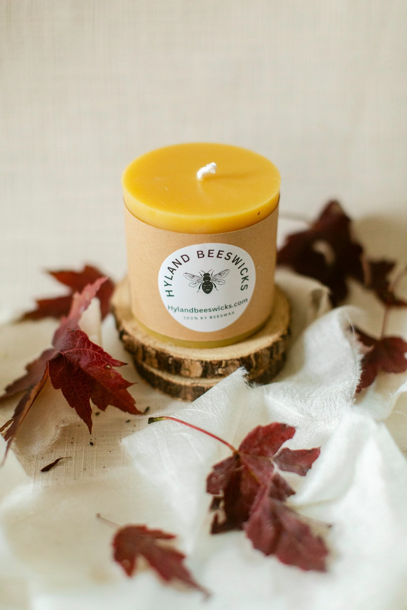 3x3 Beeswax Pillar Candle