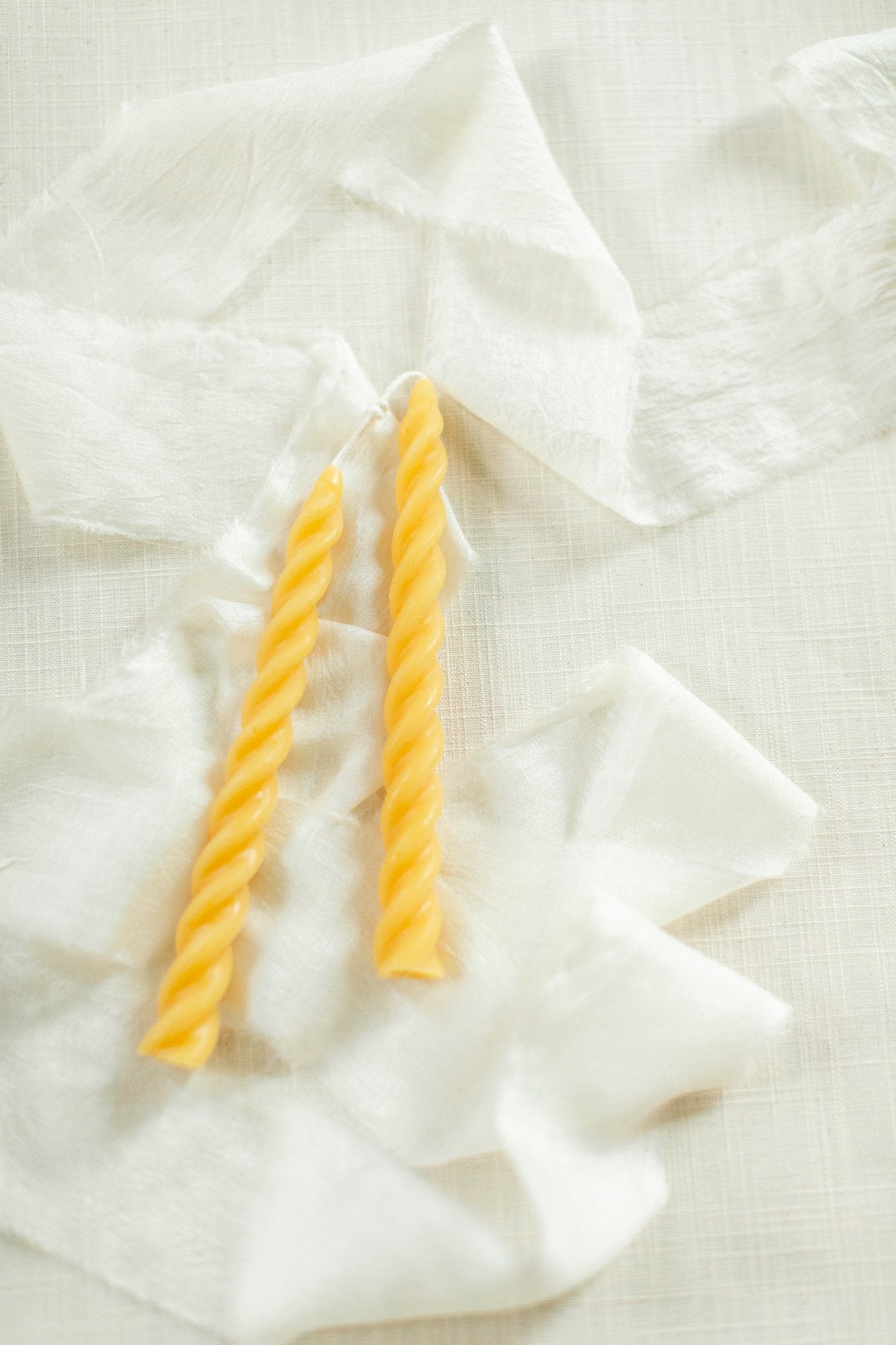 7.5" Swirl Beeswax Taper Candles (set of two)