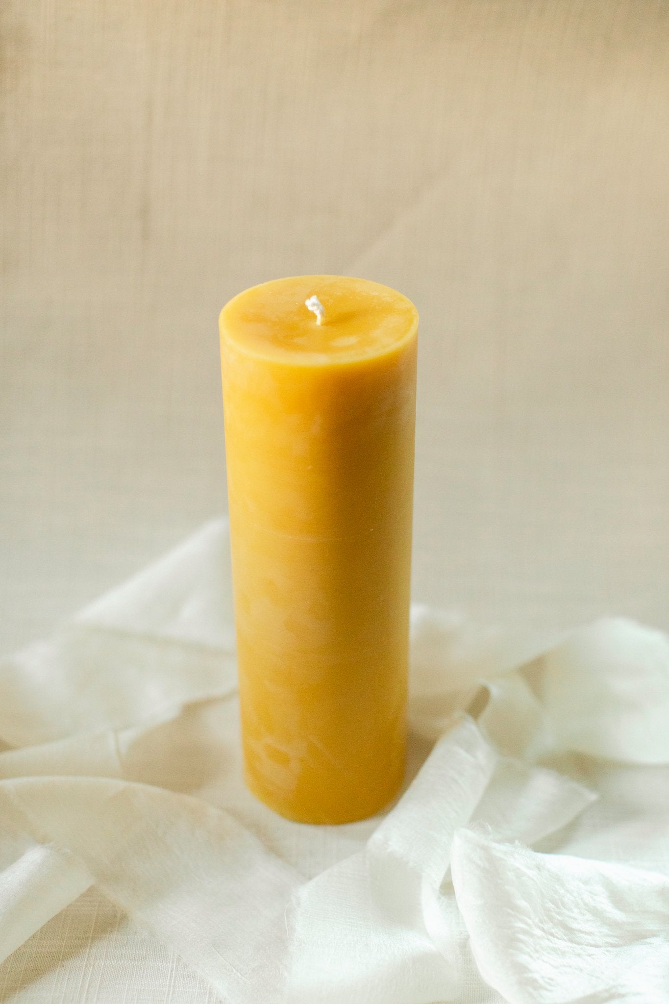 3x9 Beeswax Pillar Candle