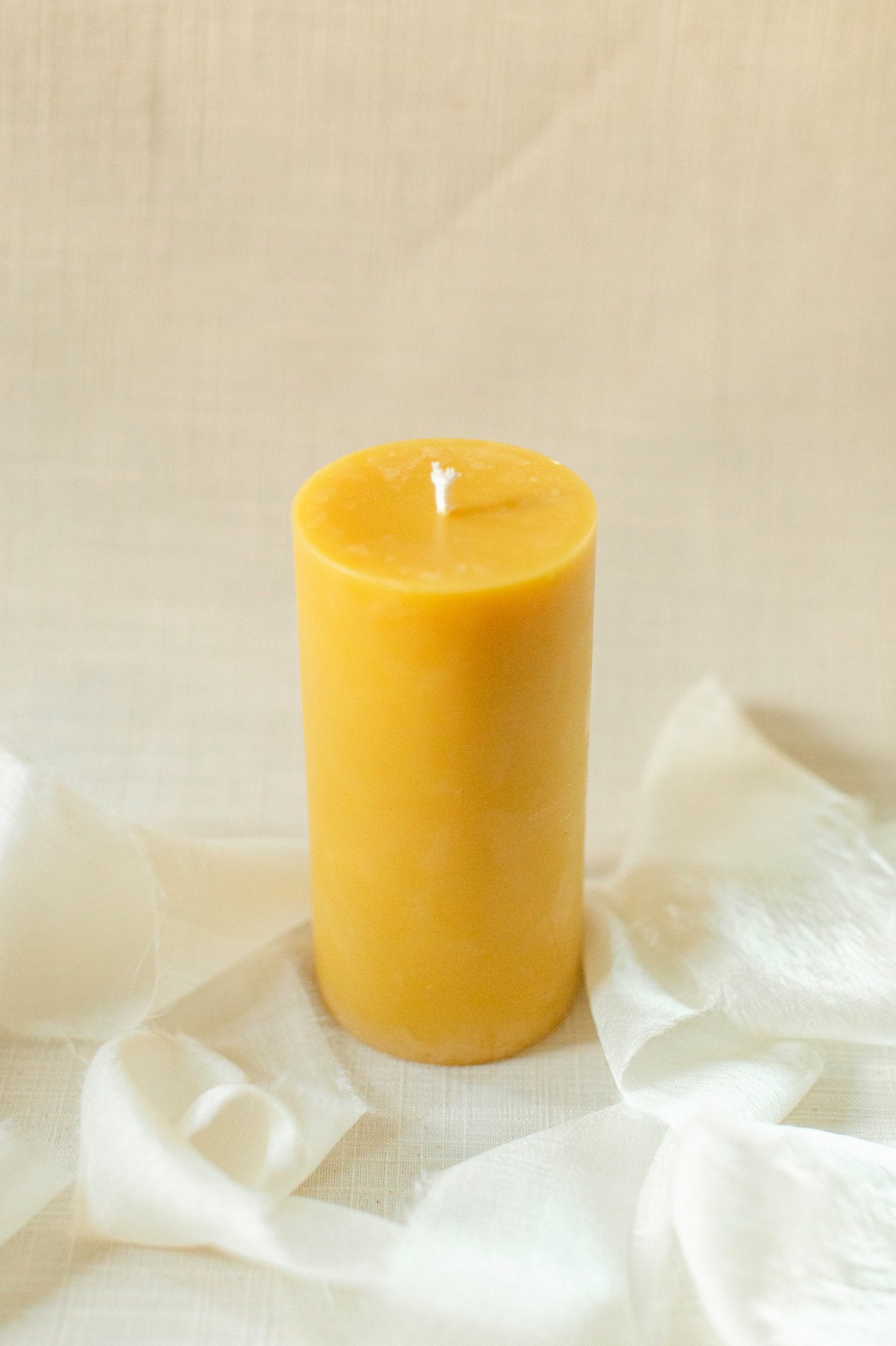 3x6 Beeswax Pillar Candle