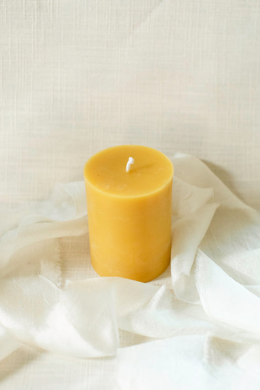 3x4 Beeswax Pillar Candle