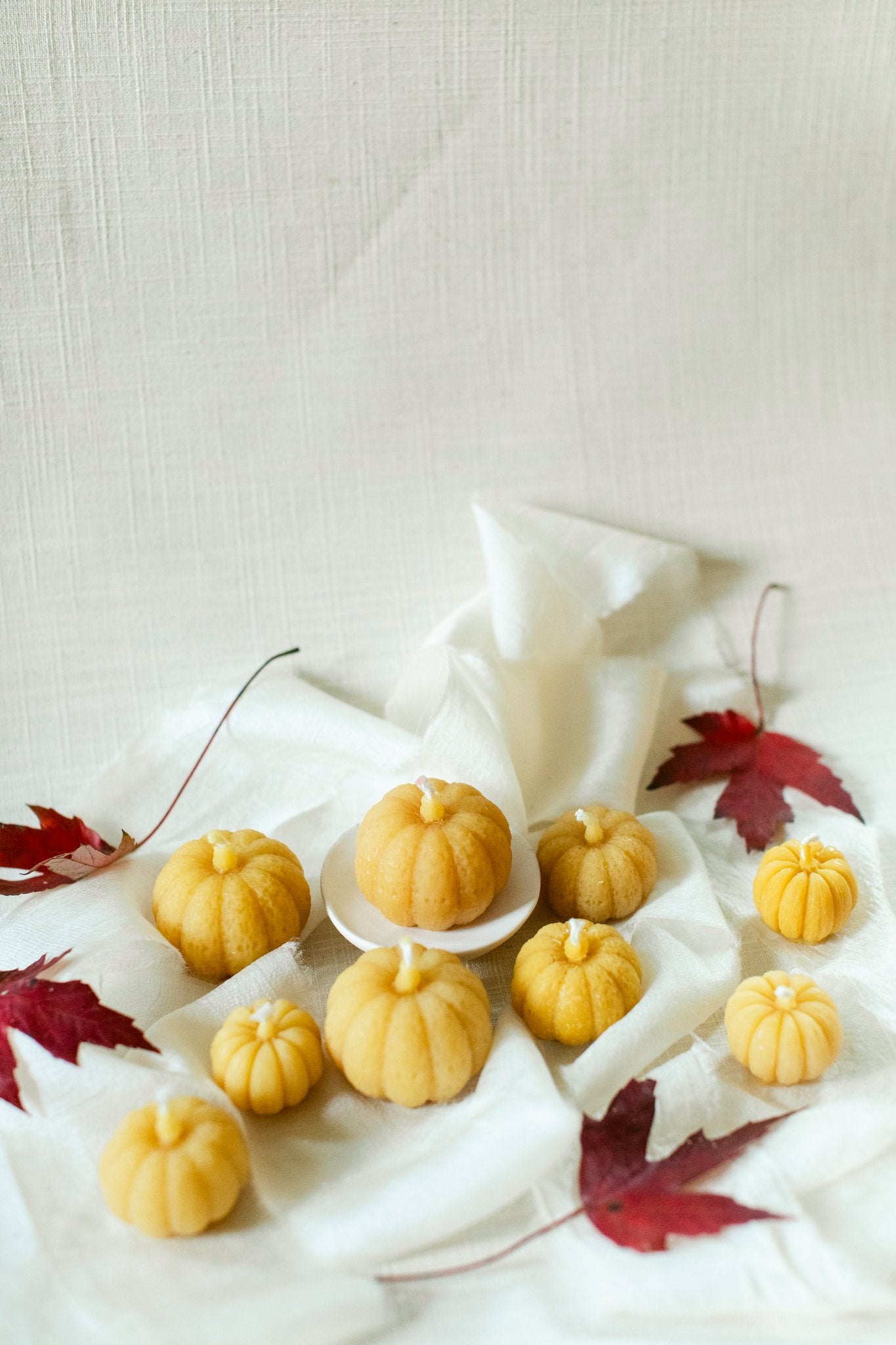 100% Beeswax Mini Pumpkin Candle Set