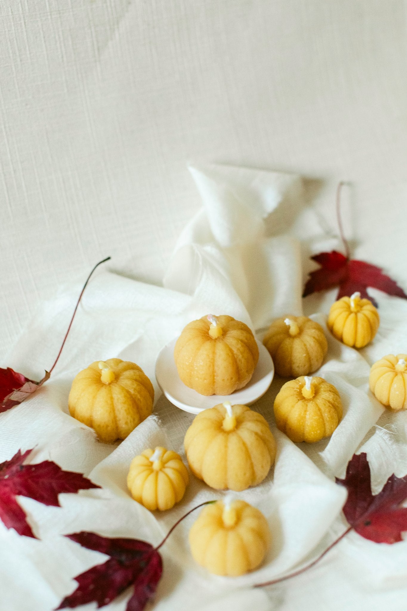 100% Beeswax Mini Pumpkin Candle Set