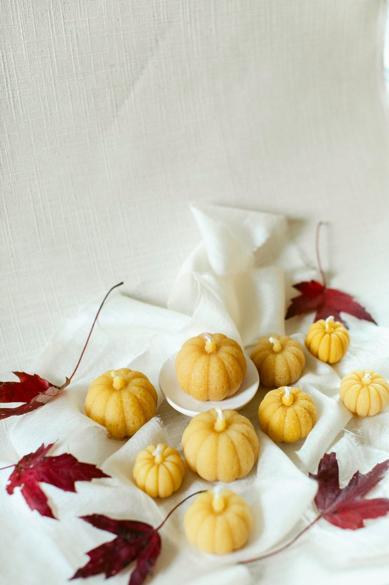 100% Beeswax Mini Pumpkin Candle Set