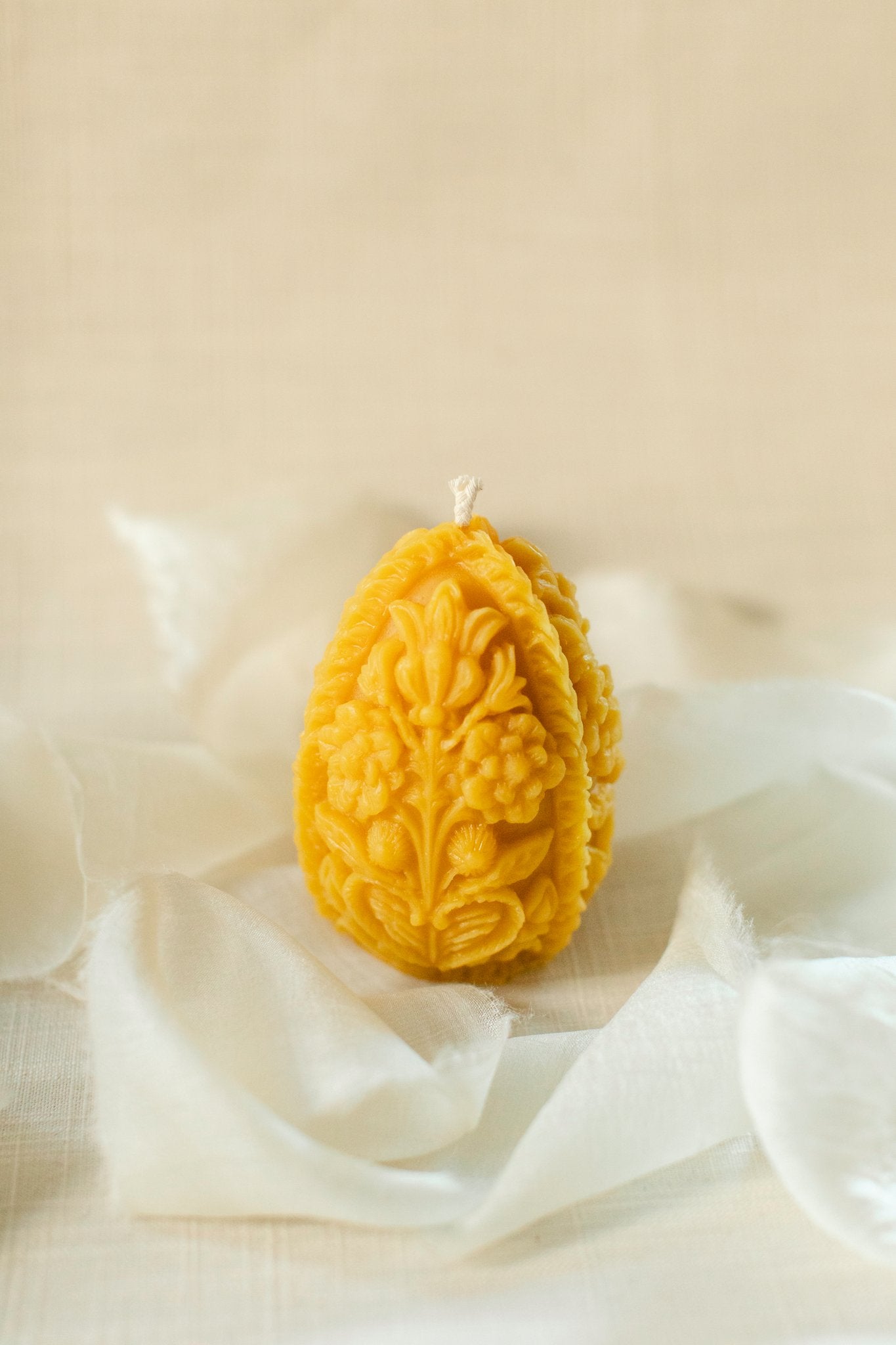 Ornate Easter Egg Beeswax Candle